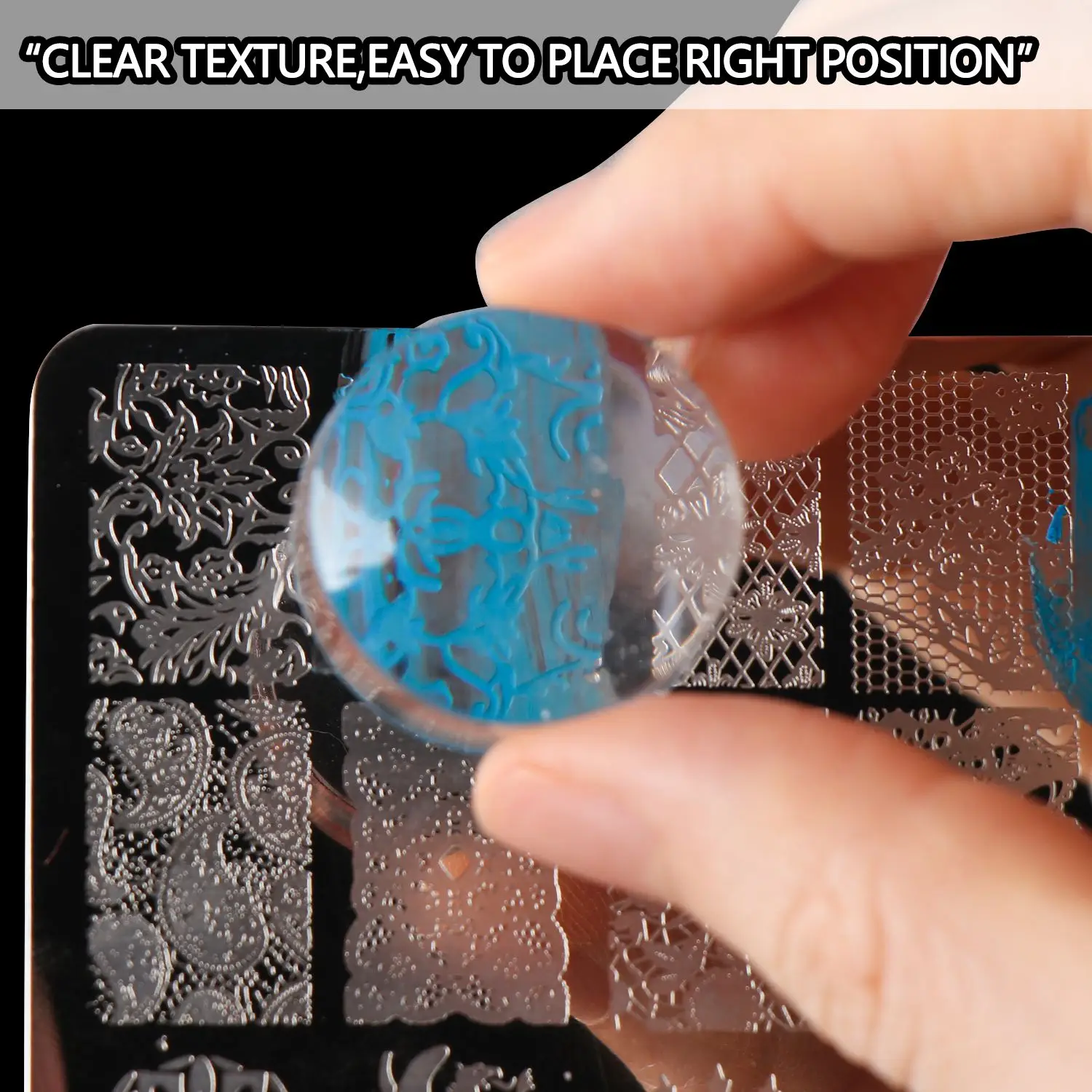 Heiße neue 1-teilige Vorlagen mit Schaber, Nagelstempel mit französischer Spitze, Gelee-Stempel für Nägel, transparenter Silikon-Nagelstempel, Nagelstempel-Set