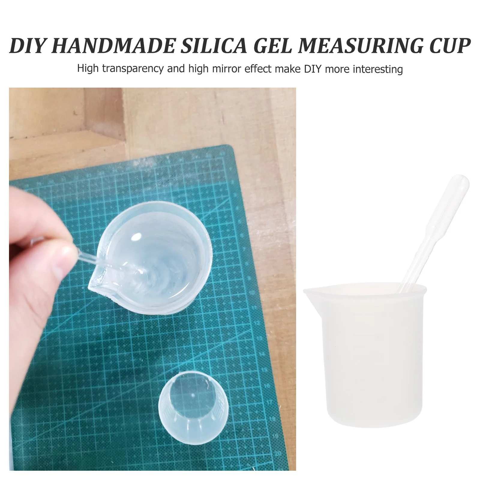 

1Set Glue Making Tool Transparent Measuring Cup Dropper Set for DIY Craft Baking Laboratory Use Graduated Liquid Measuring