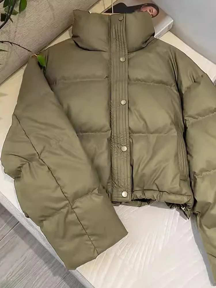 

plus Size American Sle Stand Collar down Cotton Jaet Women's Autumn Winter New Loose Casual ort Cotton Coat Outerwear