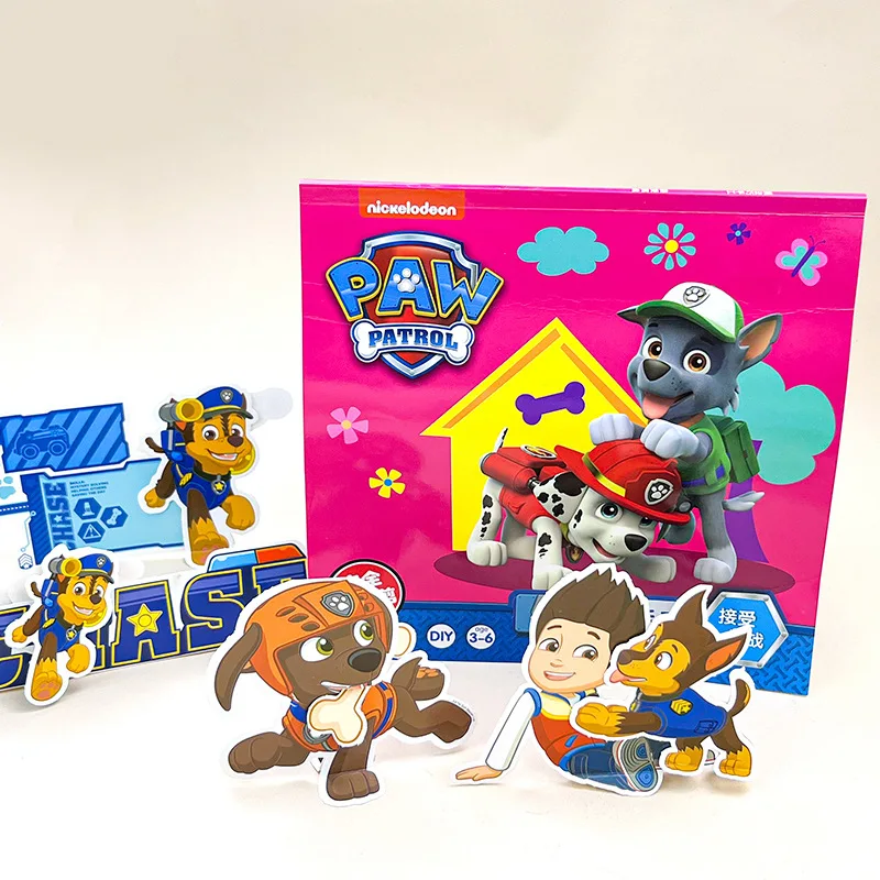 Paw Patrol Stickers fai da te creativo Cartoon Animal 3D Sticker Puzzle Handmade Early Learning giocattoli educativi per regalo per bambini