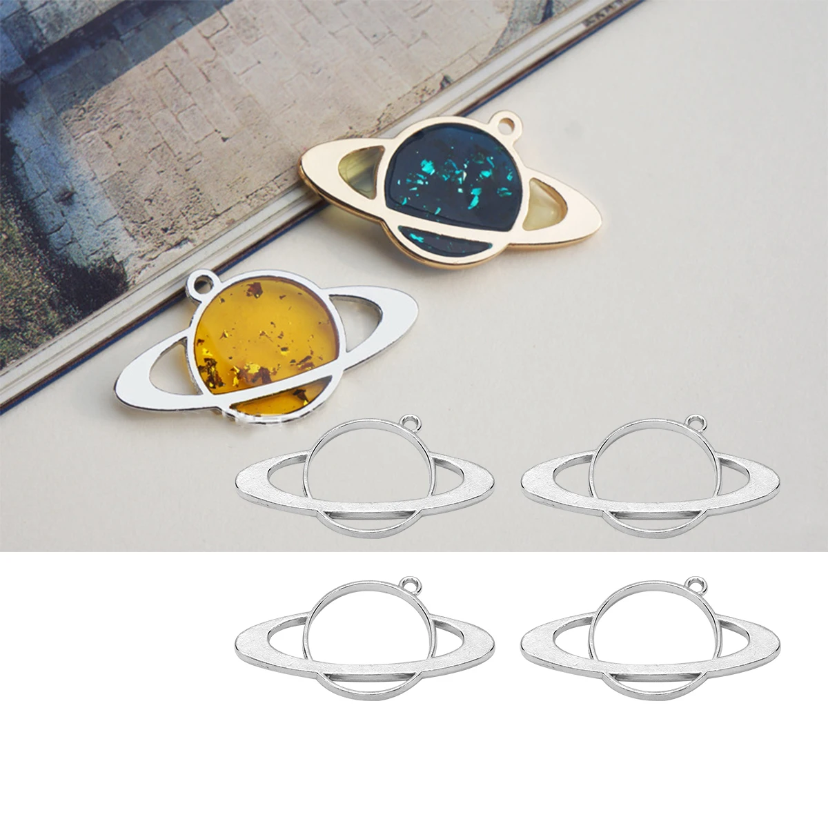

8 Pcs Frames Jewelry Accessories Charm Pendant DIY Charms Making Pendants Preserve Color Silver Alloy