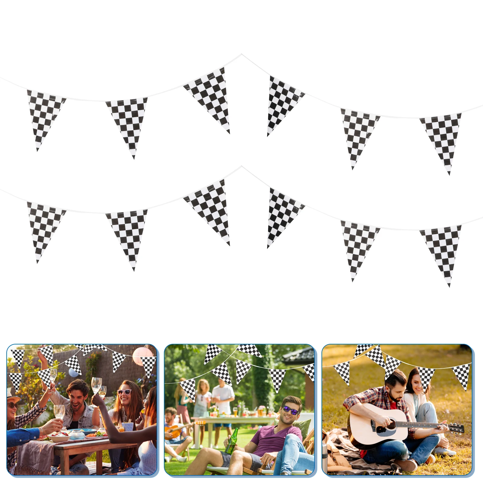 

Checkered Flag Banner Black White 30 Meter Racing Party Decorations Race Car Birthday Supplies Checkered Flag Banner