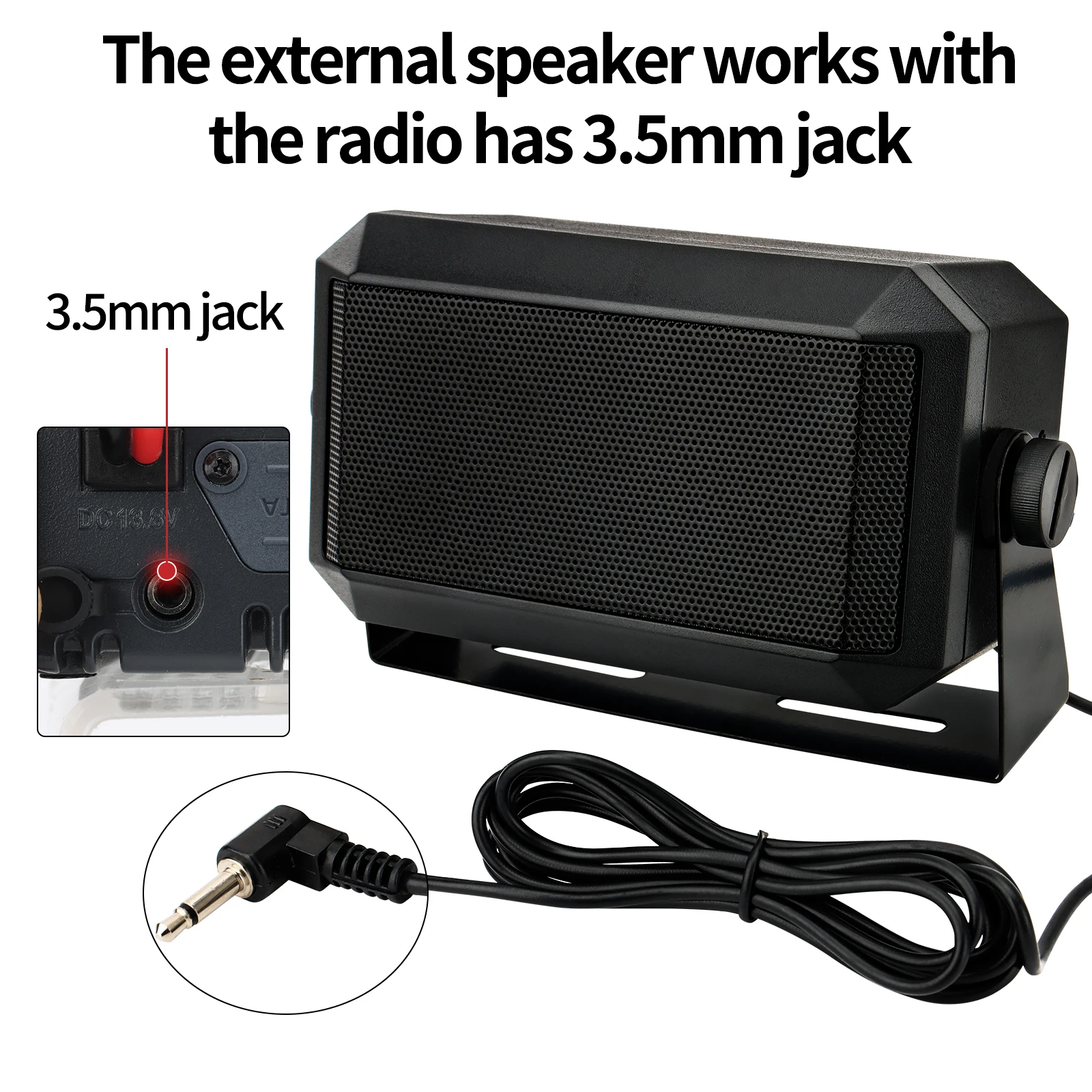 ABBREE KES-3 3.5mm Mobile Radio External Speaker Clear Sound For AR-2520 WOUXUN KG-M70 TYT MD 9600 TH 9800 CB Car Mobile Radio