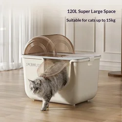 Caja de arena cerrada gigante con entrada superior y control olores