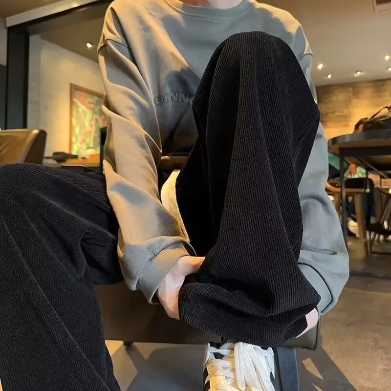 

Мужские брюки, повседневная одежда, спортивные эластичные брюки на флисовой подкладке, теплая зимне-осенняя одежда, мужские модные прямые брюки