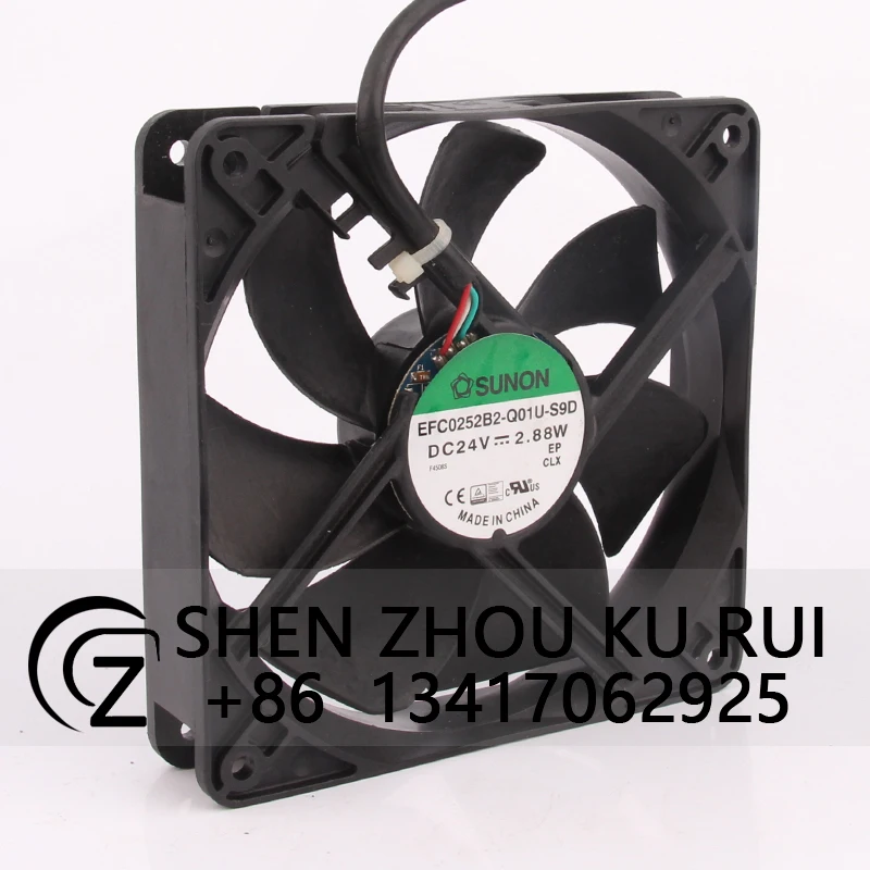 Kipas pendingin casing EFC0252B2-Q01U-S9D untuk SUNON DC24V dc12025 12CM 4 kawat kontrol suhu sentrifugal