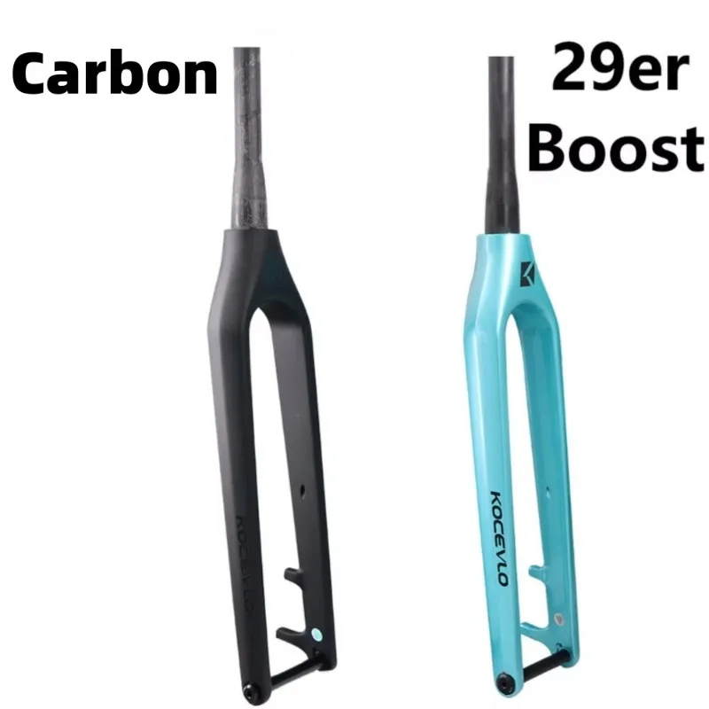 Widelec przedni do roweru górskiego 29ER MTB z karbonu, sztywny, Boost 15*110mm, wewnętrzne prowadzenie kabli, hamulec tarczowy, rotor 180mm.