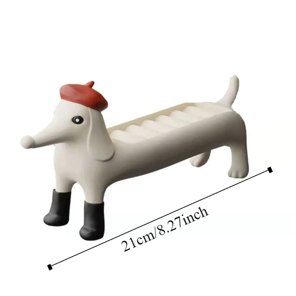 Resin Dachshund Ring Organizer Dustproof Ring Holder Jewelry Display Box Exquisite Home Decor Ring Trinket Storage Box