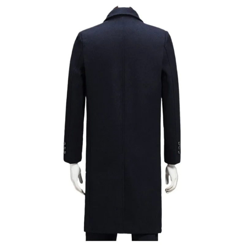 2024 Men's Clothing Woolen Coats Fashion Trench Coat Winter Men Clothes Thickened Plush Wool & Blends Real Fox Fur Collar