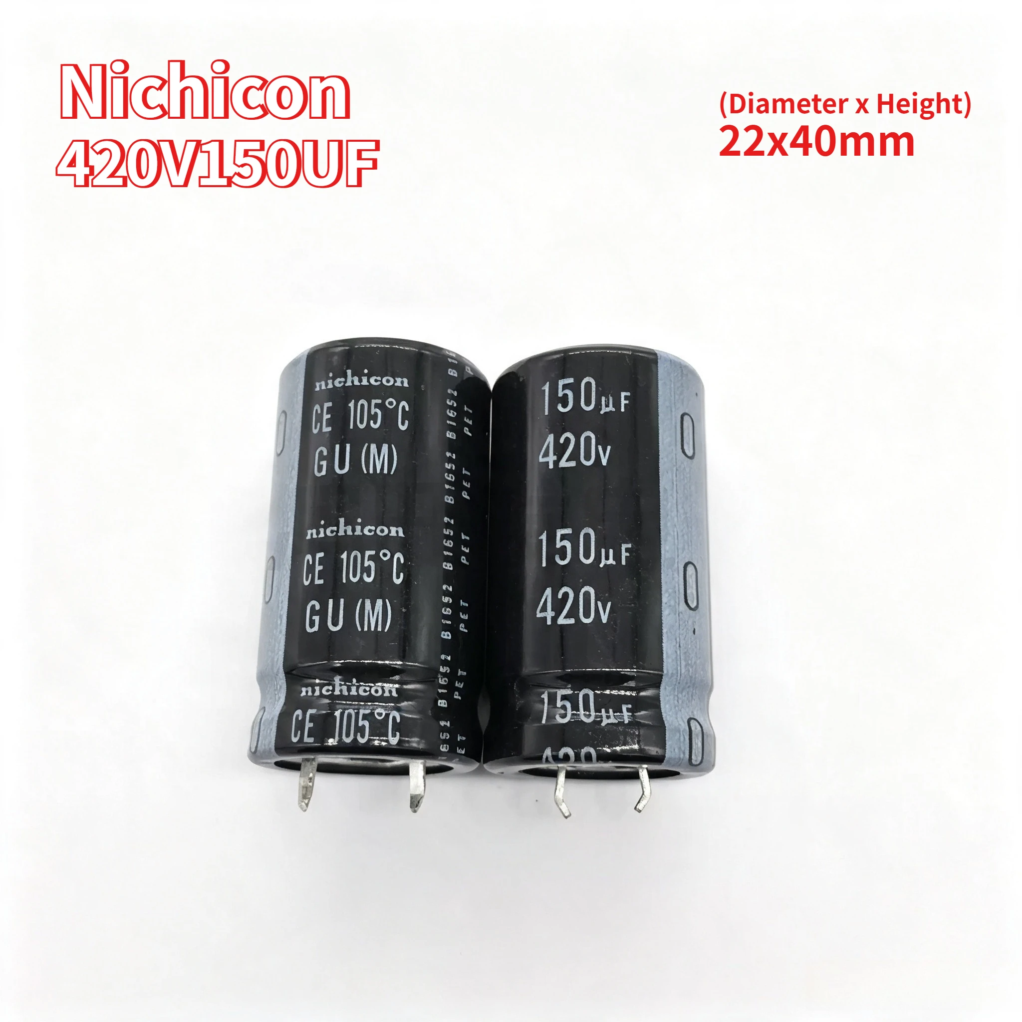 2PCS Genuine 420V150UF 22x40 Capacitor 150UF 420V 22x40mm Nichicon