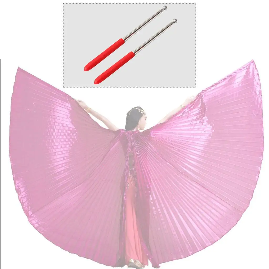 Silver Telescopic Belly Dance Sticks Stainless Steel Portable Props for ISIS Wings Fairy Stick Dance Costume Accessories Adults