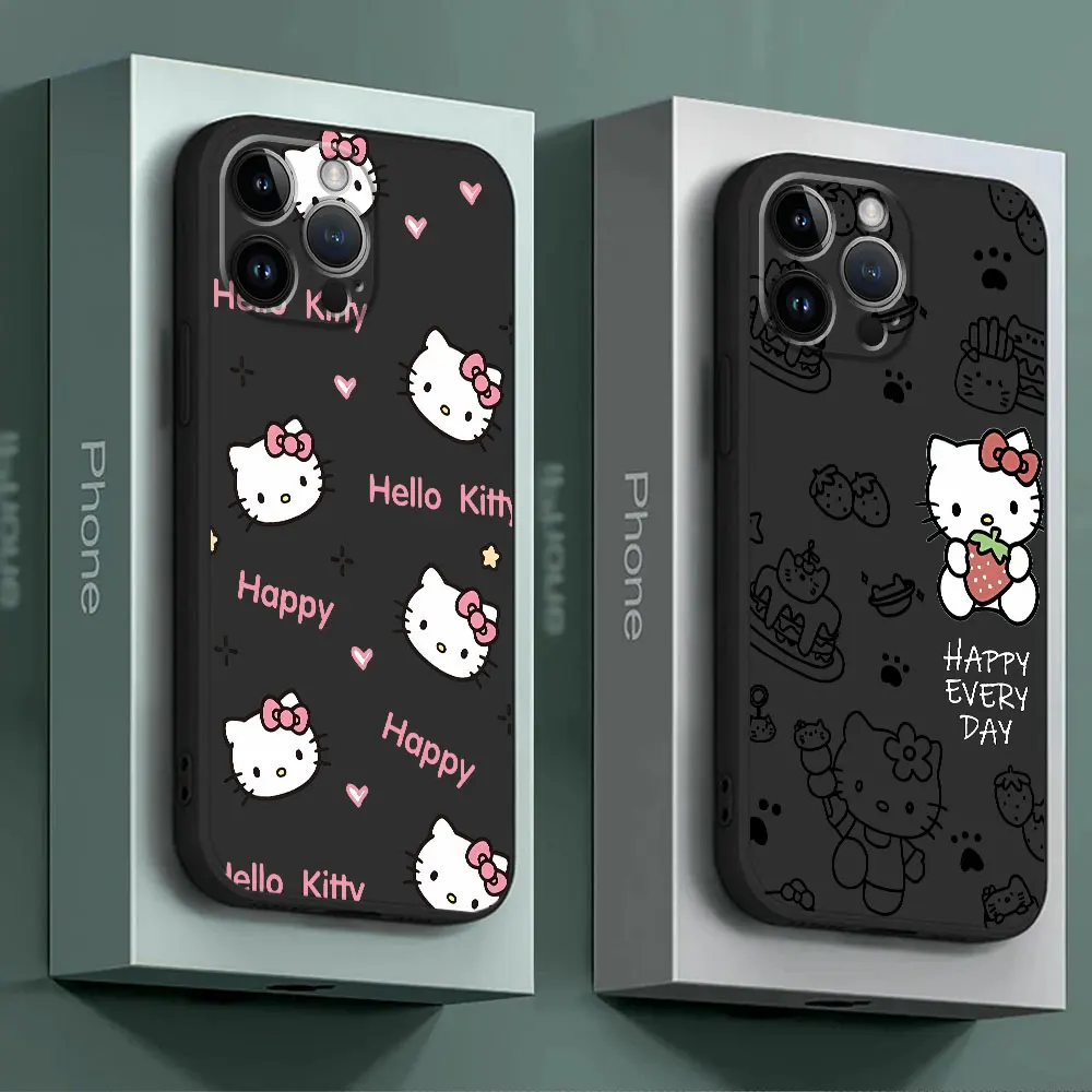 Sanrio H-Hello Kitty Phone Case for Samsung Galaxy S8 Plus S10 Note 20 Ultra S9 Note 9 8 Note 10 Plus S9 TPU Soft Cover Coque