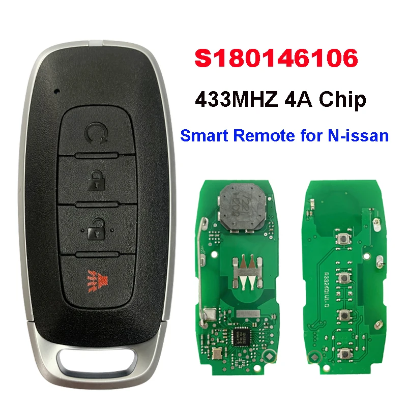 CN027102 Aftermarket Smart Remote Key for N-issan Keyless Remote 433MHZ 4A chip FCC: S180146106