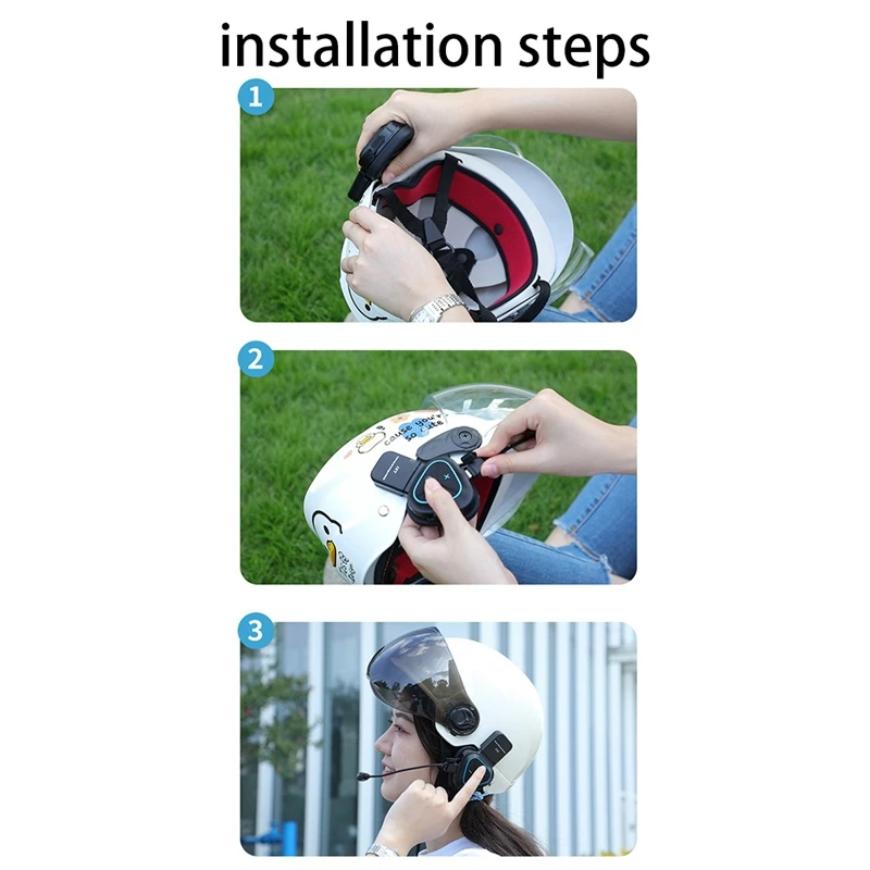 LX1 Motorcycle Summer Helmet Special Bluetooth Headset Portable CVC Smart Noise Cancelling Takeaway Headset Intercom Motorcycle