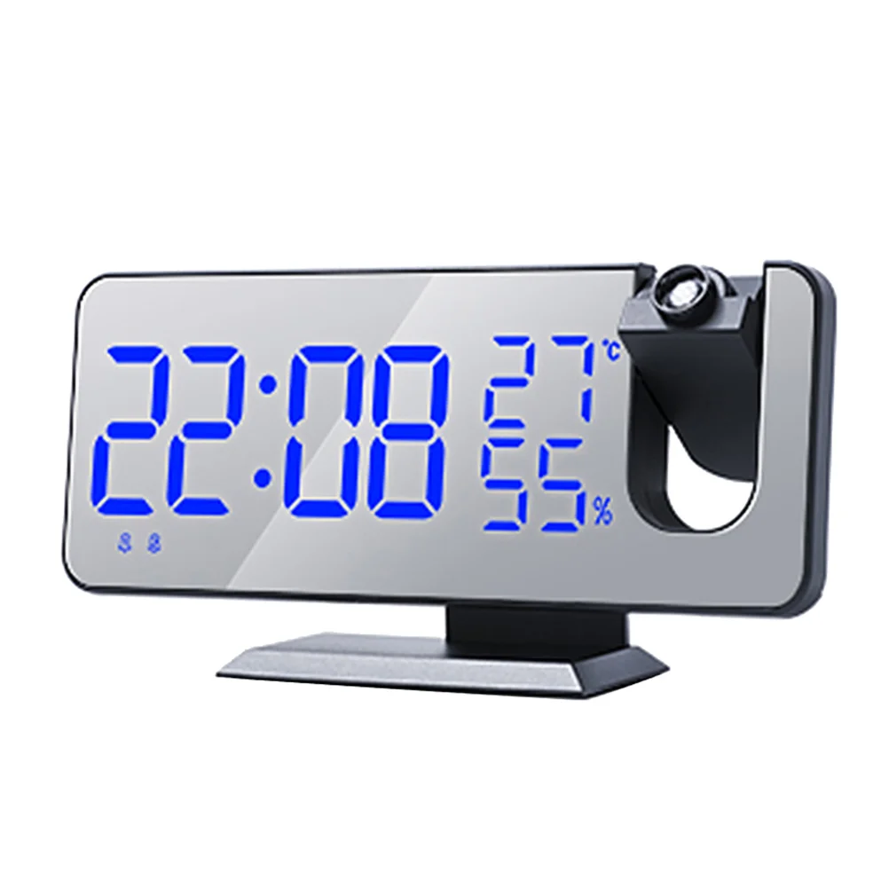 LED Projection Alarm Clock Room Thermometer Weather Clocks Radio Meteorological Station Number Forecast Table