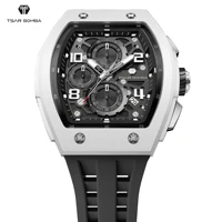 TSAR BOMBA Quartz Chronograph Watch Japanese Movement Bio Ceramic Bezel Sapphire Crystal Silicone Strap 5ATM Waterproof Date photo 3