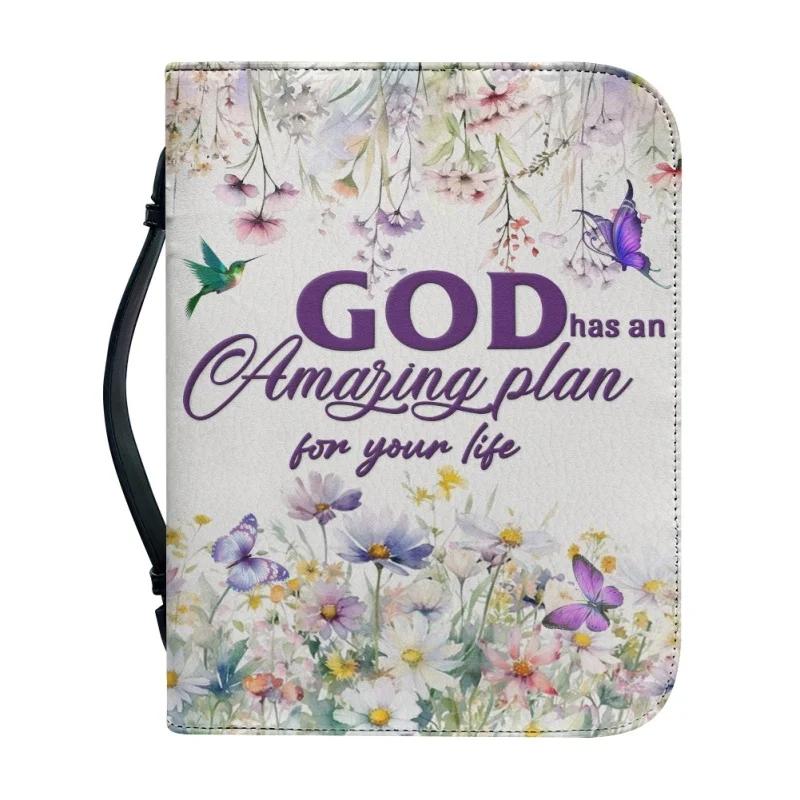 GOD Has An Amazing Plan For Your Life персонализированная печать церковная Библия обложка чехол PU сумочки ученическая книга святая коробка для хранения