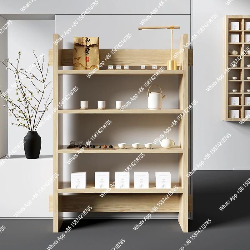 

Nakajima Cabinet Tea Shop Gift Display Cabinet Flow Table Chinese Shelf Ceramic Commodity Display Cabinet Shelf
