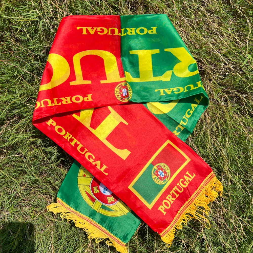 Portugal flag scarf 18x120cm double-sided printed polyester polyester fabric football fans Portugal scarf flag banner