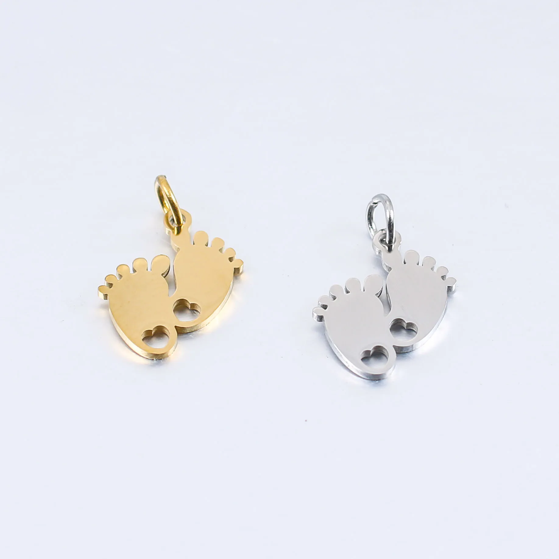 DOOYIO 5pcs/Lot 19mm Fashion Fat Foot Stainless Steel Pendant Women DIY Charms Jewelry Trinket Accessories Necklace Bracelet