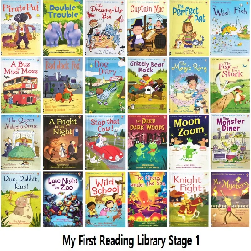 Usborne My First Reading Library Stage 1 English Book Child Kids Age 3-9 Word Sentence Fairy Tale Story Libros Random 10 Books