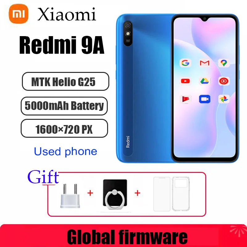 Xiaomi Redmi 9A Smartphone 4G celular android 4GB 64GB 5000mAh 13MP MTK Helio G25 smartphone used phone