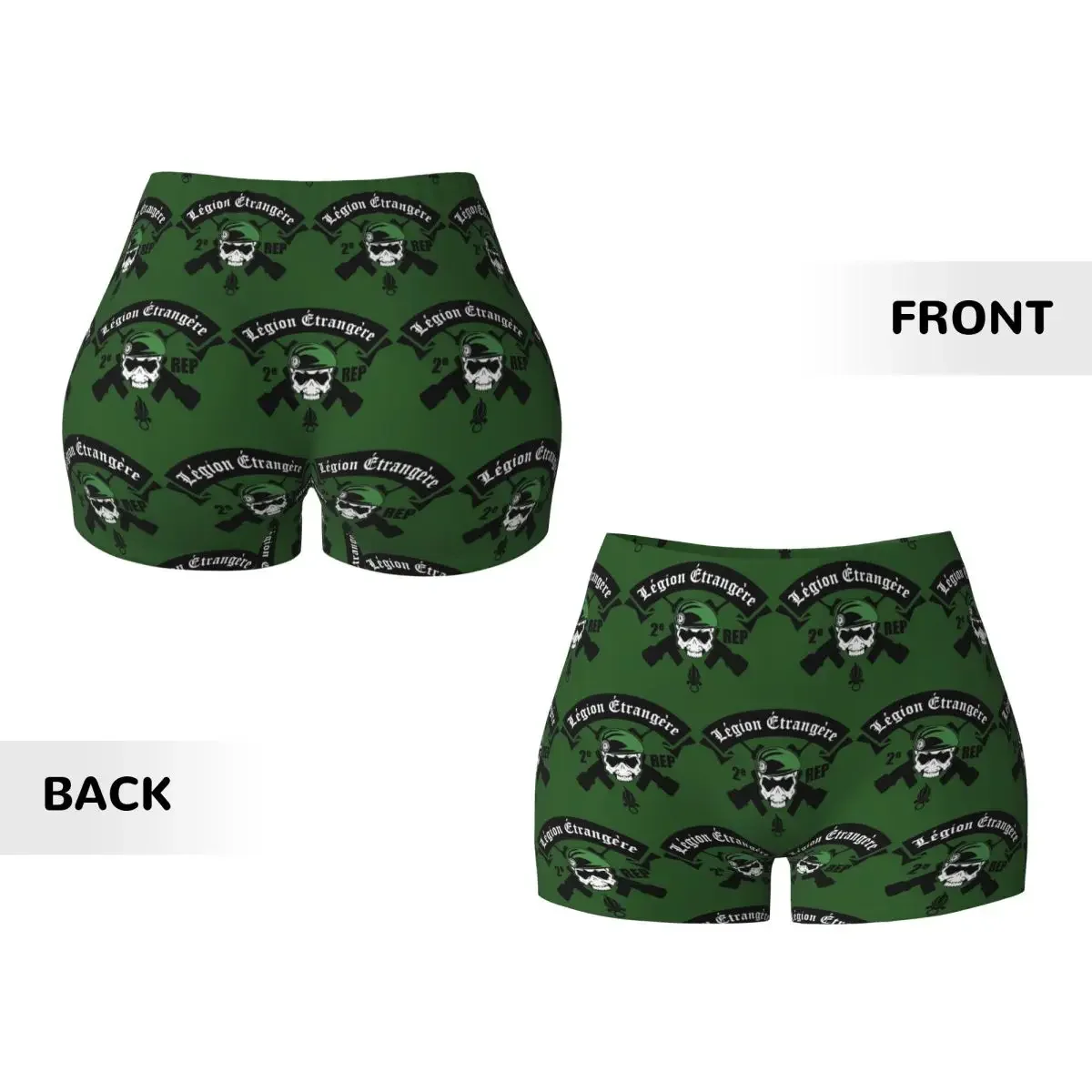 Custom Legion Etrangere Foreign France Military Women Gym Workout Running Shorts Athletic Volleyball Biker Yoga Shorts