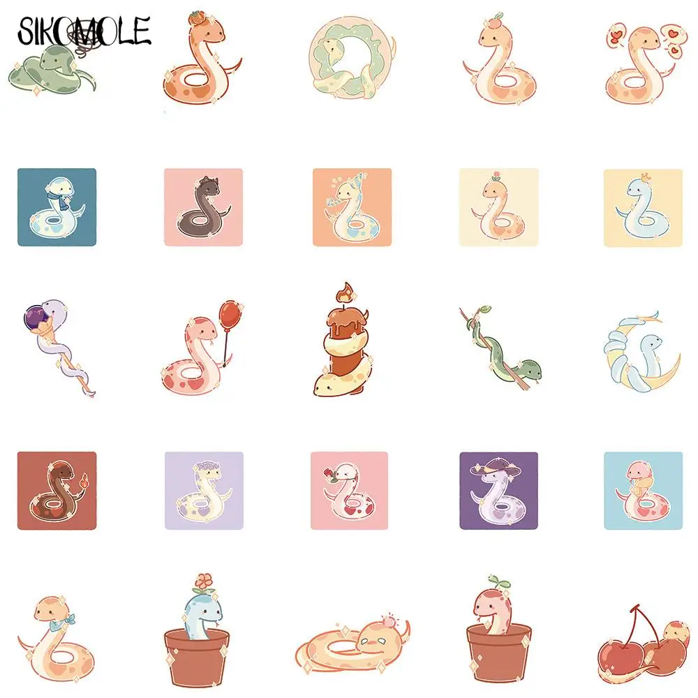 10/30/50PCS Cartoon Cute Small Snake Stickers Animals Kawaii DIY Car Skateboard Laptop Motor Graffiti Sticker Decals Kid Toys F5