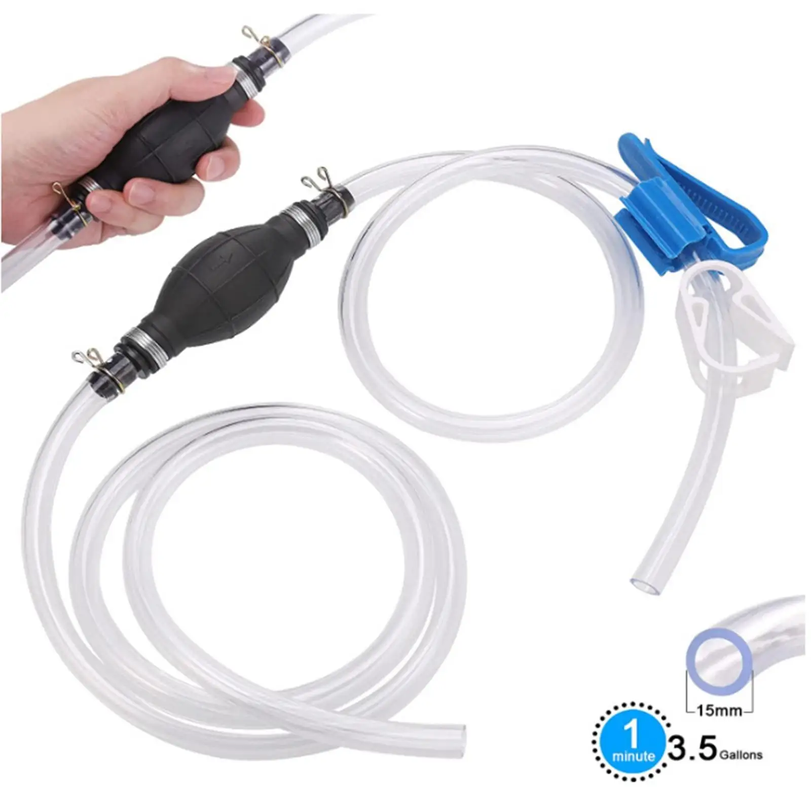 Fuel Transfer Pump Manual Car Fuel Hand Siphon Pump Lightweight Portable Car Fuel Pump Syphon Pump for Gasoline Petrol