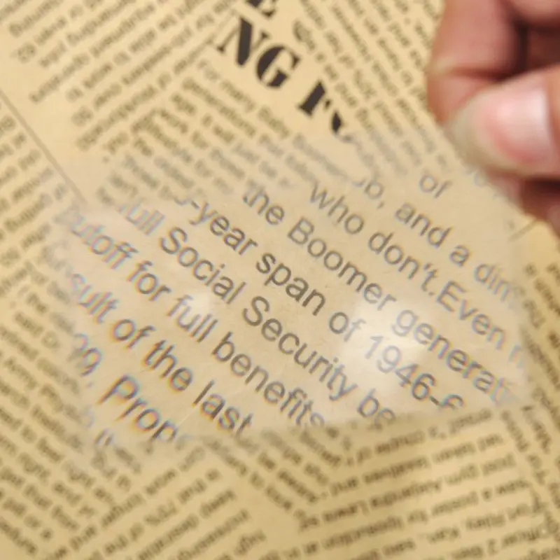 Loupe de poche portative pour carte de crédit, grossissement transparent, verre agrandi pour la lecture, 3 X, 1 pièce
