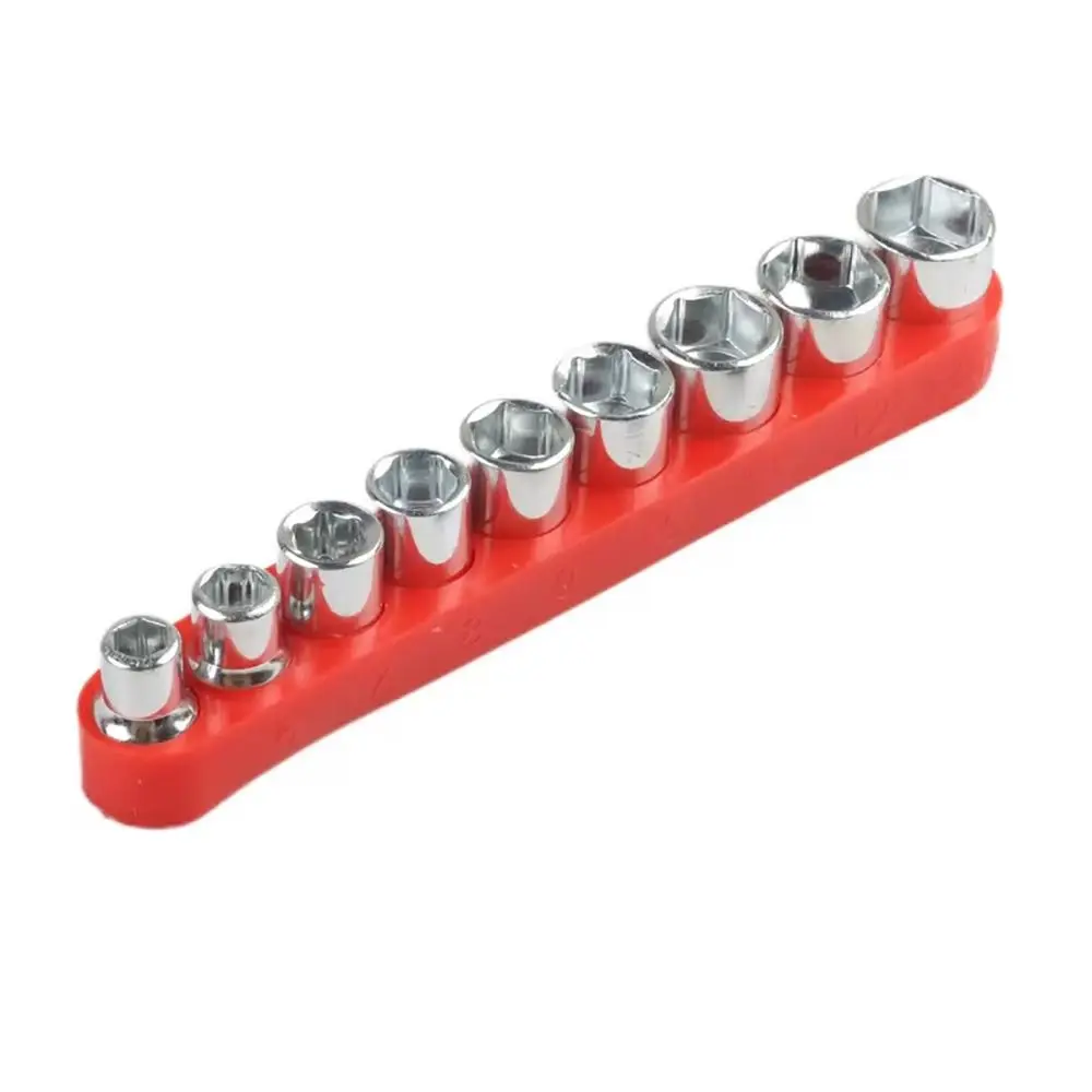 1/2Sets 9Pcs/Set Metric Socket Wrench Head Hex Sockets Spanners 1/4 Inch Drive Carbon Steel 5-13mm Hex Bit Nut Removal Tool