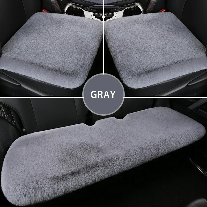 

Car Seat Cushion Winter Warmth Plush and Fluffy Car Seat Front and Rear Cushion Set Fleece Warm Cotton Pad Car Interior