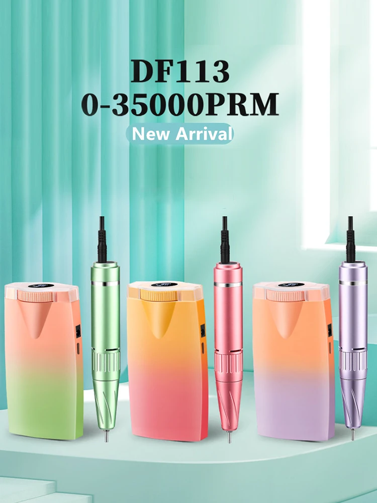 Portable High Speed Electric Nail Grinder 35000Rpm Nail Drill Machine Rechargeable Nail File Nails Accessories Gel Nail Polish S