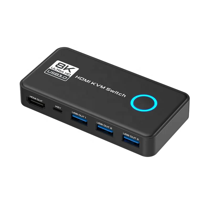 

8K302S HD 2-портовый 8K 7680*4320/60 Гц SBS3.0 HDMI Kvm-переключатель с портом питания