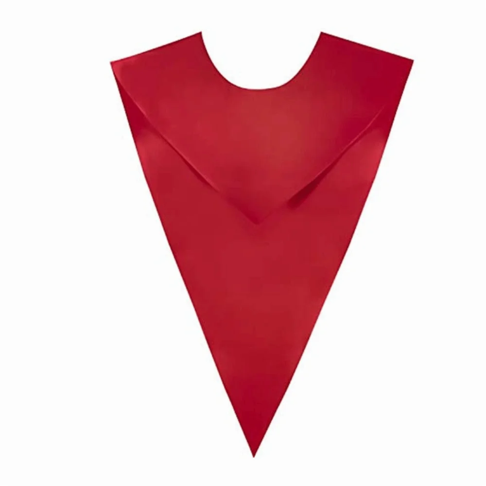 Unisex Satin Graduation Stole Solid Color Plain Doctoral Stole Shawl V Neck Collar Academic Celebration Accessories Formal Event