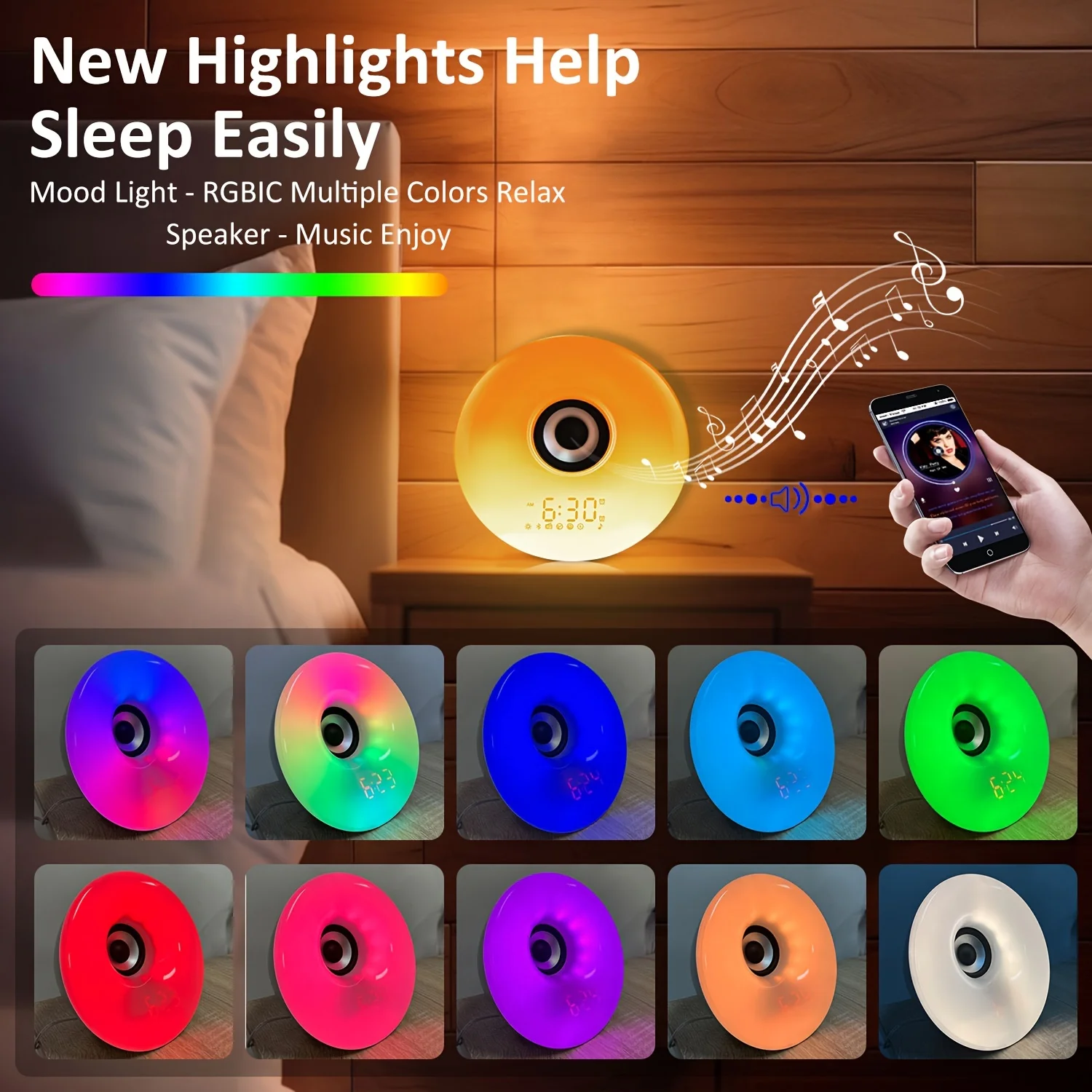 Novelty USB LED NightLight Wake Up Mood Light with Remote Music Sunrise/Sunset Analog Lamp for Bedroom Home Decor Valentine Gift