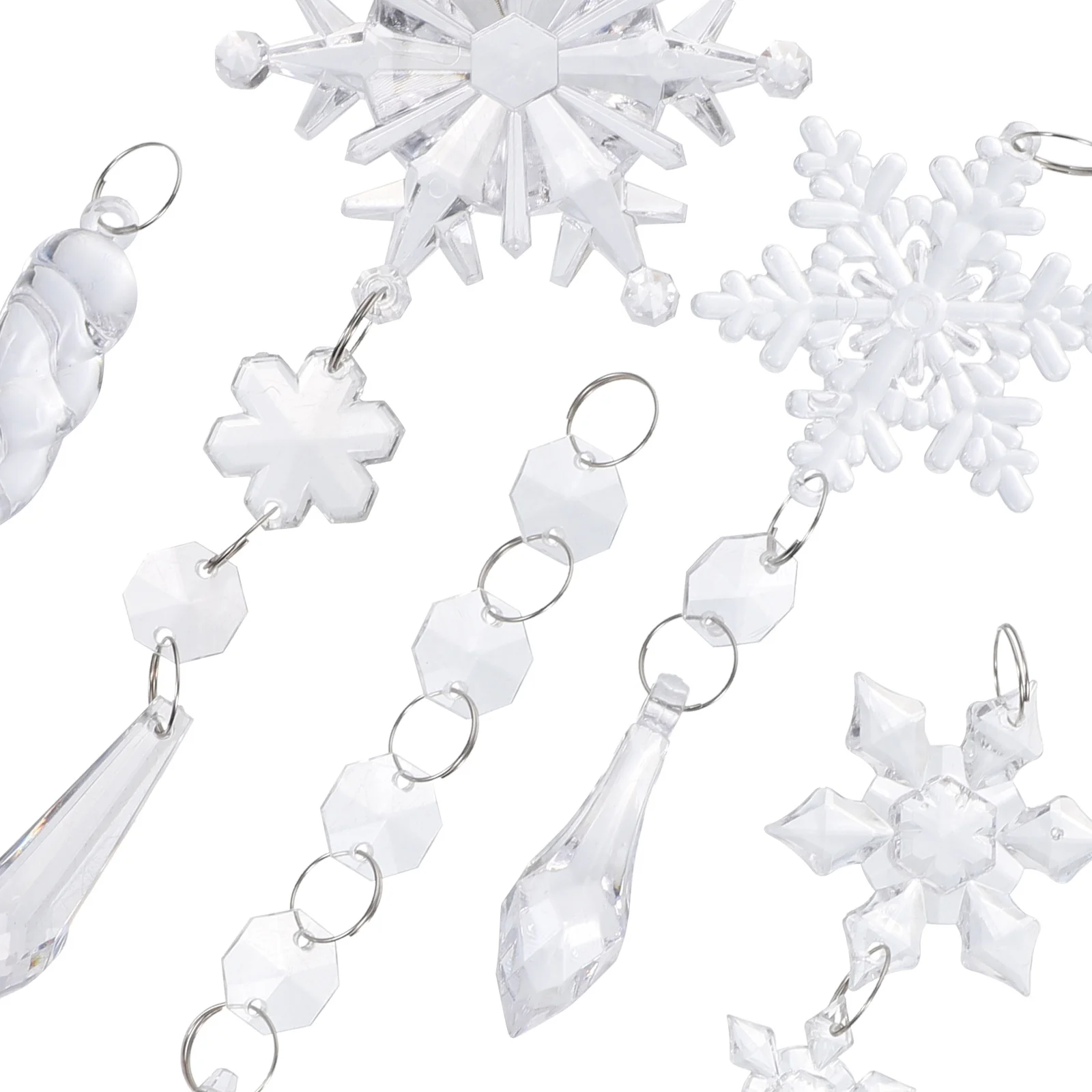 

10pcs Transparent Ice Cone Hanging Decor Christmas Icicles Pendant Xmas Tree Ornament Party Props Window Garden Car Mirror