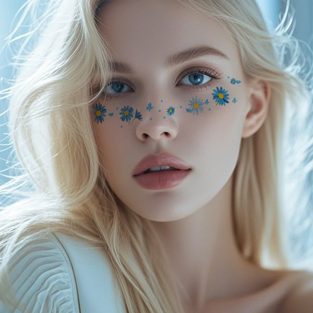 6PCS Cute Butterfly Tattoo Sticker Waterproof Eyes Face Temporary Fake Freckles Tattoos For Women Makeup Dance Music Festivals view 5