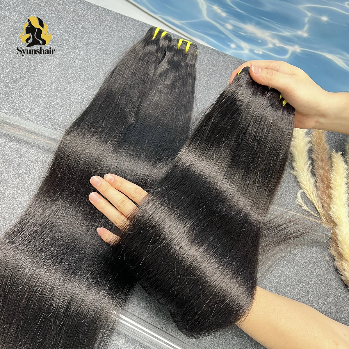 16A Raw Vietnamese Light Yaki Straight Human Hair Bundles 100% Unprocessed Virgin Hair Extension For Quicky Weaving Full Thick
