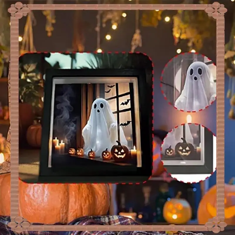 24-Hour Delivery Painting Night Light Ghost Emerging From Window Night Lamp For Halloween Home Decor Soft Eerie Glow