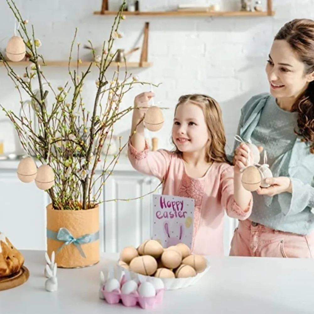 Ongeverfde ambachtelijke paaseieren van papier, blanco, schattige geschilderde paaseieren, decoratieve gesimuleerde papierpulp-eieren, activiteit voor familieverbinding