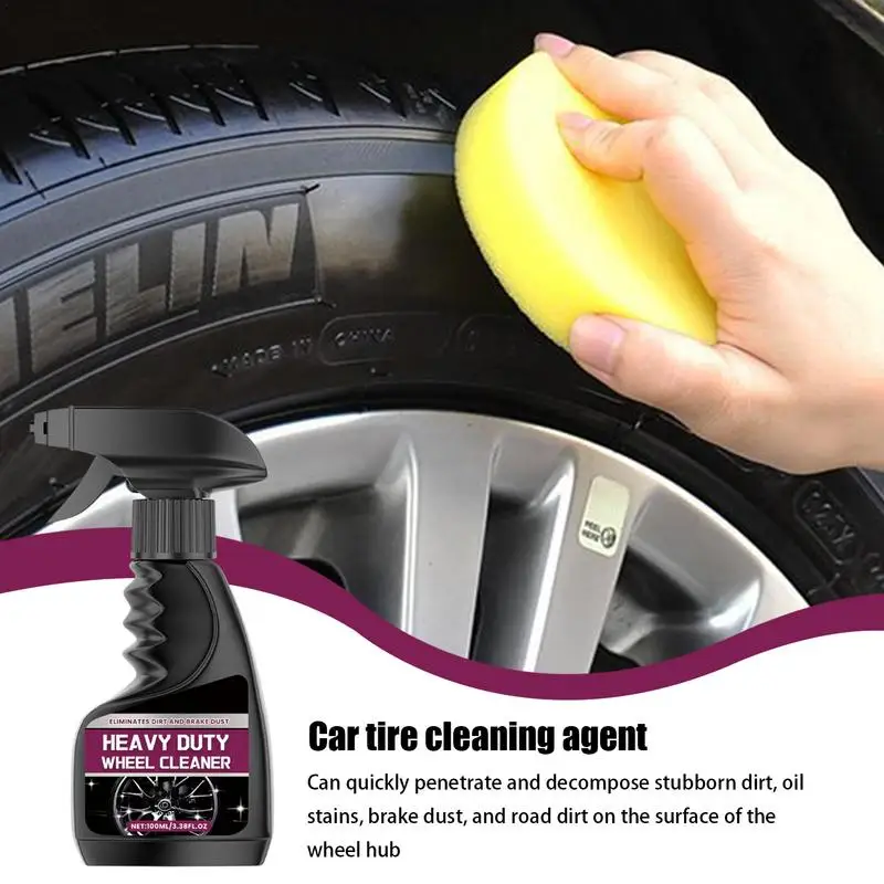 

Wheel Cleaning Spray 100ml Long Lasting Car Tire Cleaner Auto Tire Cleaning Tools Polishing Car Detailing Rim Tire Auto Washing