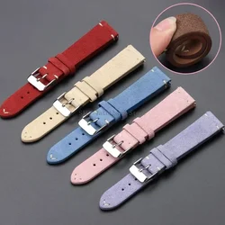 14mm 16mm 18mm 20mm 22mm Quick Release Soft Suede Strap Sport Wristband Brown Watch Bands Women&Men Calfskin Bracelets Accessory