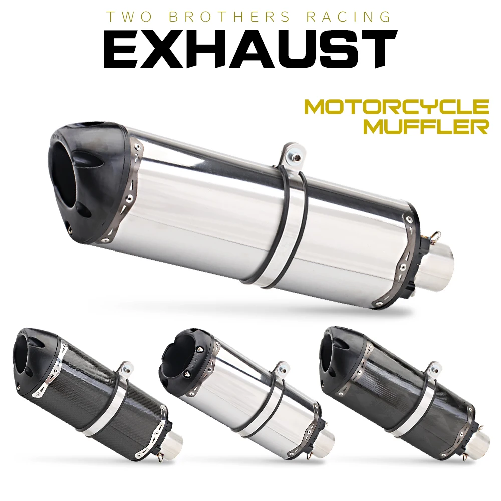 

51mm Universal Motorcycle Exhaust For R1 R3 R6 Ninja400 ZX6R CBR500 ZX4R ZX25R M1 Mufflerr AK Titanium Alloy