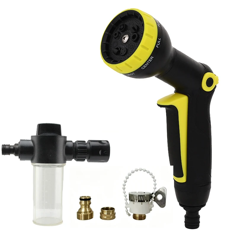 NEUE Hochdruck-Wasserpistole mit 10 Einstellmöglichkeiten, Autowaschmaschine, Gartenbewässerungswerkzeug, Schlauchdüse, Sprinkler, Schaum-Wasserpistole