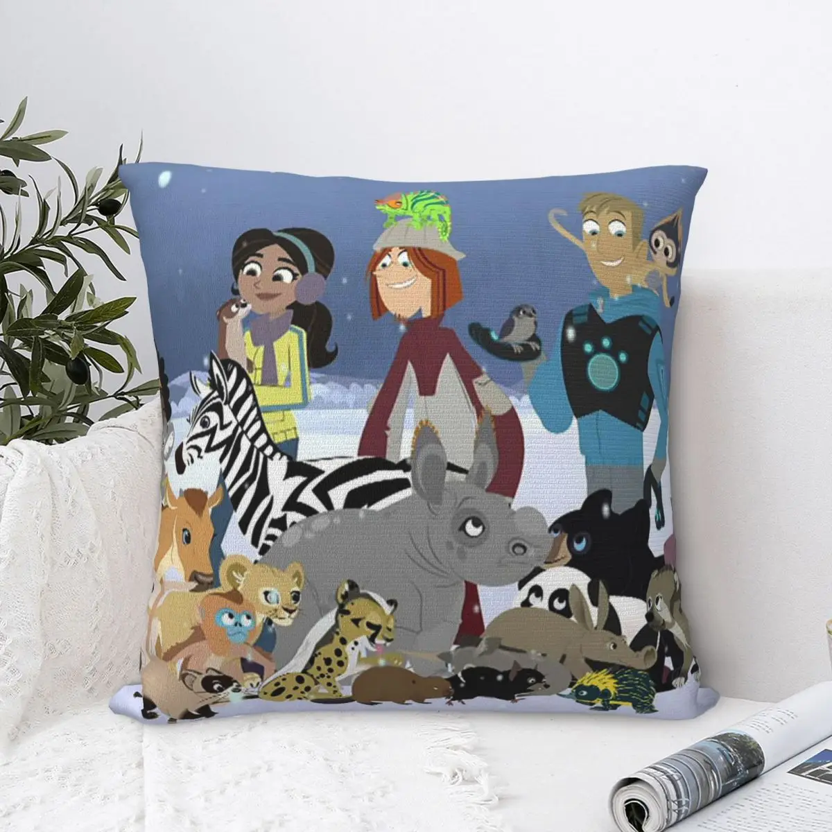 Wild Kratts Educational Animation Pillowcase Polyester Cushion Cover cartoon kids Throw Pillow Case Cover Home Zipper 45X45cm