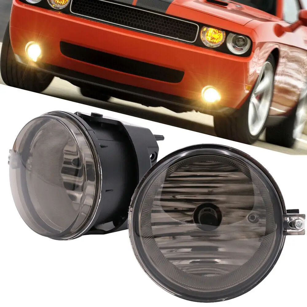 Pair For Clear /Smoke Fog Lights Bumper Lamps For Dodge Challenger Charger Nitro Avenger Caliber