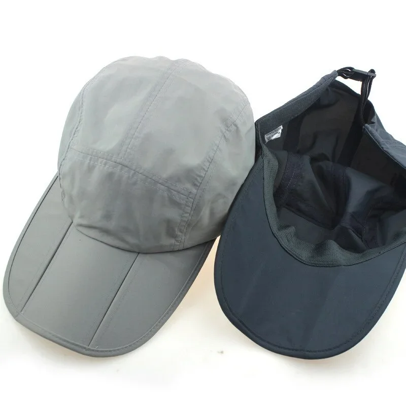 summer women solid color Quick drying foldable Folding waterproof baseball cap