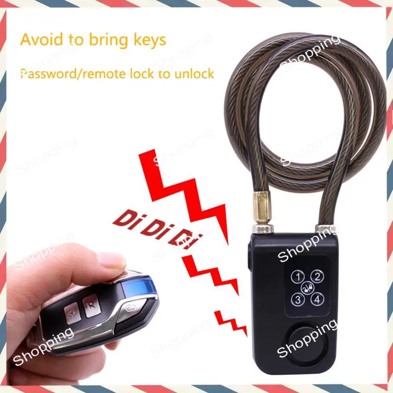Cerradura de alarma con Control remoto inalámbrico M20K, cerradura de alarma con vibración antirrobo, cerradura de cadena con código de motocicleta eléctrica, color negro