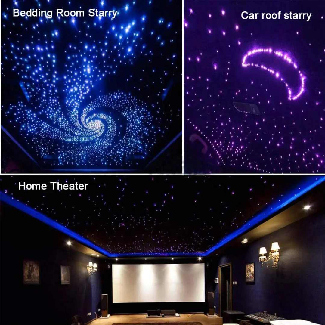 Car LED Fiber Small Style Light Machine Twinkle Starry Sky Effect Ceiling RGBW Lighting Bluetooth APP with Musice and RF Control